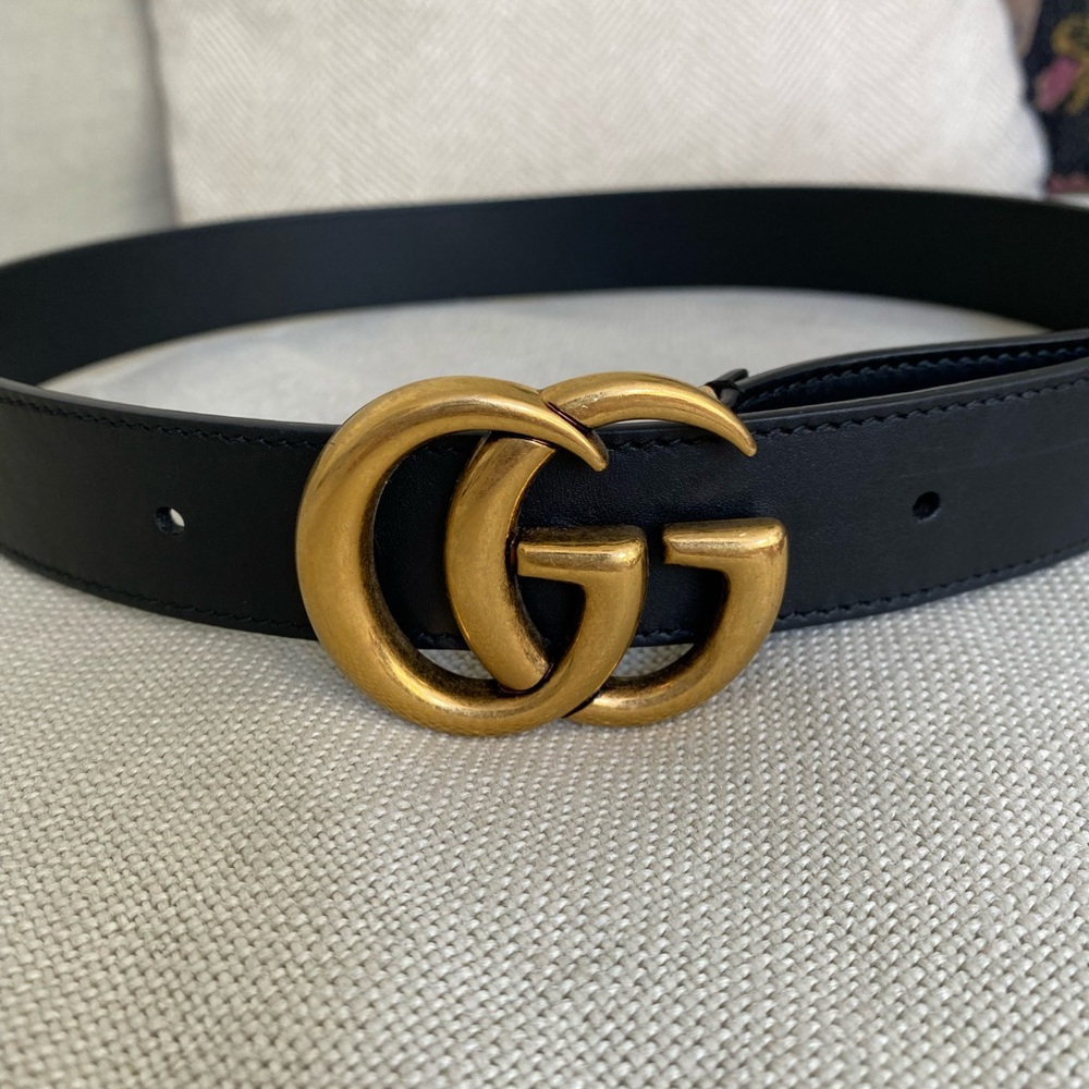 Gucci GG Marmont leather belt with buckle size 75